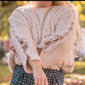 Zara Chunky Knit Cable Sweater NWT